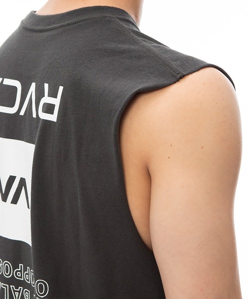 RVCA（ルーカ）の「RVCA UP STATE  CUTOFF TANK（タンクトップ・メンズ・ホワイト/ブラック・L/M）」の5枚目の写真