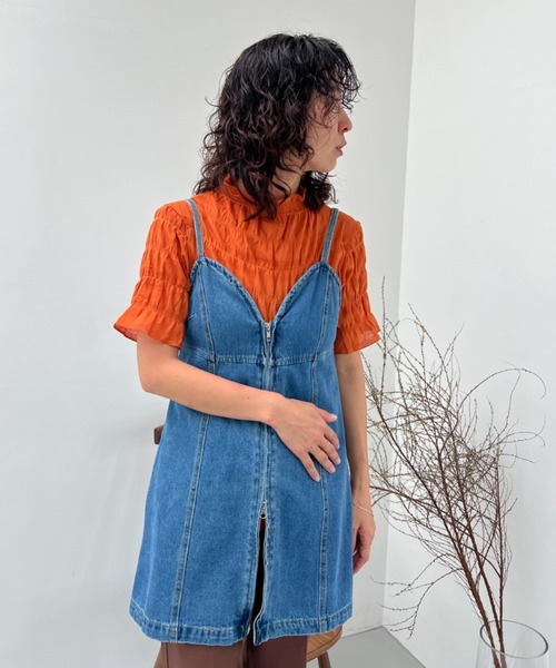 y/m(イム)の「コットンシャーリングトップス(Tシャツ/カットソー・レディース・ブラック/オフホワイト/オレンジ・FREE)」の8枚目の写真
