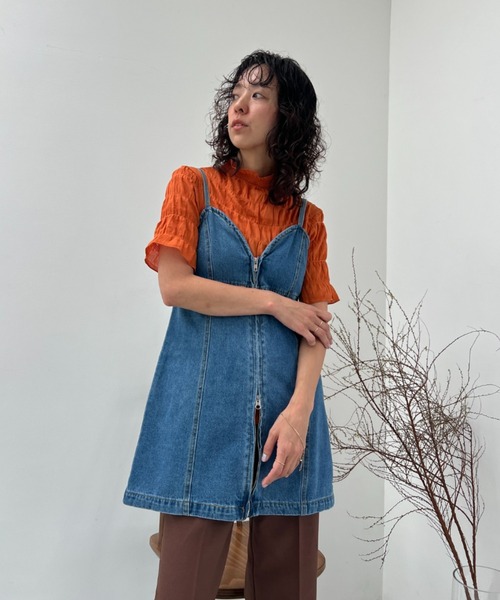 y/m(イム)の「コットンシャーリングトップス(Tシャツ/カットソー・レディース・ブラック/オフホワイト/オレンジ・FREE)」の10枚目の写真
