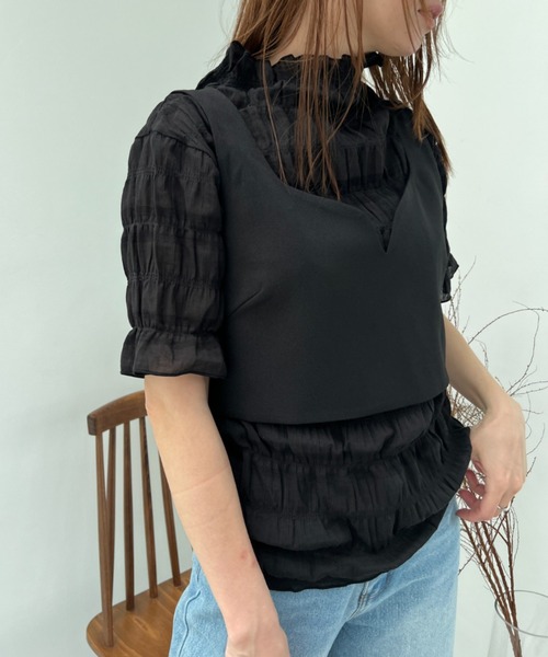 y/m(イム)の「コットンシャーリングトップス(Tシャツ/カットソー・レディース・ブラック/オフホワイト/オレンジ・FREE)」の11枚目の写真
