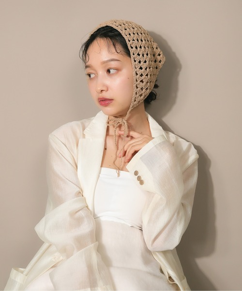 セール】クロシェ ナチュラル バブーシュカ（ニットキャップ/ビーニー