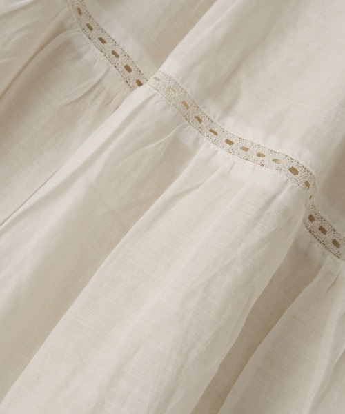 un dix cors（アンディコール）の「コットンボイルレースティアードスカート（スカート・レディース・オフホワイト/ブラック・FREE）」の19枚目の写真