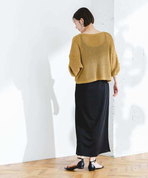 F by ROSSO（エフバイロッソ）の「F by ROSSO　カップ付スクエアネックキャミワンピース（ワンピース・レディース・ブラック/ブラウン・36/38）」の14枚目の写真