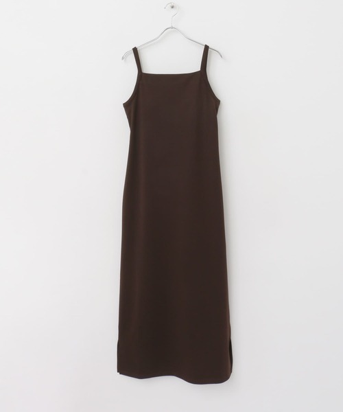 F by ROSSO（エフバイロッソ）の「F by ROSSO　カップ付スクエアネックキャミワンピース（ワンピース・レディース・ブラック/ブラウン・36/38）」の8枚目の写真
