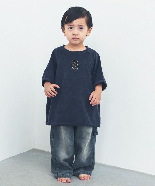 ooju(オージュ)の「【ooju】パイルT-shirts(Tシャツ/カットソー・キッズ・ベージュ/ネイビー/イエロー・1/2/3/4)」の4枚目の写真