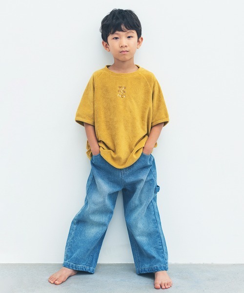 ooju(オージュ)の「【ooju】パイルT-shirts(Tシャツ/カットソー・キッズ・ベージュ/ネイビー/イエロー・1/2/3/4)」の8枚目の写真