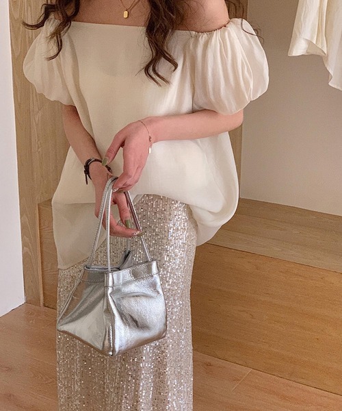 Mignonjour(ミニョンジュール)の「Mignonjour/スクエアハンドバッグ M2387(ハンドバッグ・レディース・ピンク/グリーン/ホワイト/シルバー/ブラック・FREE)」の6枚目の写真