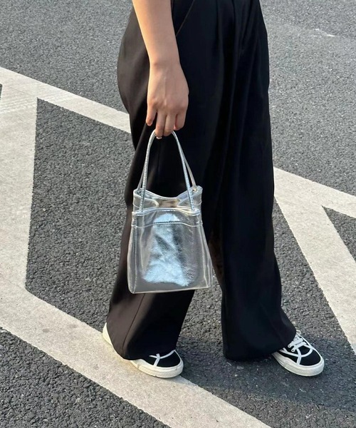 Mignonjour(ミニョンジュール)の「Mignonjour/スクエアハンドバッグ M2387(ハンドバッグ・レディース・ピンク/グリーン/ホワイト/シルバー/ブラック・FREE)」の9枚目の写真