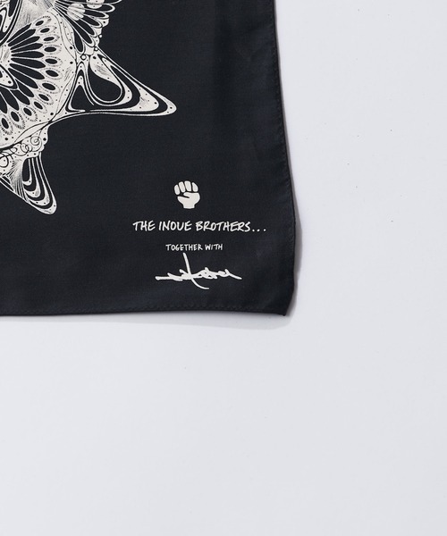 Lui's（ルイス）の「【THE INOUE BROTHERS / ザ・イノウエブラザーズ】TAKERU IWAZAKI Scarf Small(スカーフ)（バンダナ/スカーフ・メンズ・ブラック・FREE）」の3枚目の写真
