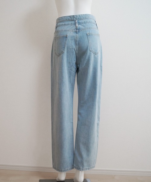 Miniministore(ミニミニストア)の「ストレートデニムパンツ ハイウエスト(デニムパンツ・レディース・サックスブルー・M/S/L)」の9枚目の写真
