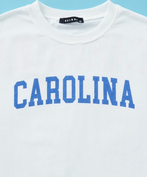 SHISKY（シスキー）の「SHISKY / シスキー カレッジロゴ フロント/バックプリント オーバーサイズ 半袖Tシャツ キッズ（Tシャツ/カットソー・キッズ・ネイビー/ベージュ系/グリーン系/ホワイト系1/ホワイト系2/グレー系/グレー系2/オフホワイト/サックスブルー/オレンジ/ミント/杢グレー/チャコール/ホワイト系/ダークグリーン/ベージュ・140/130/120/160/150/110）」の19枚目の写真