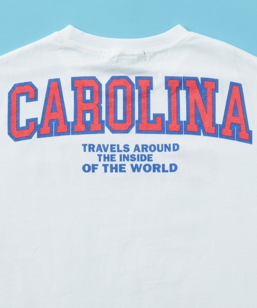 SHISKY（シスキー）の「SHISKY / シスキー カレッジロゴ フロント/バックプリント オーバーサイズ 半袖Tシャツ キッズ（Tシャツ/カットソー・キッズ・ネイビー/ベージュ系/グリーン系/ホワイト系1/ホワイト系2/グレー系/グレー系2/オフホワイト/サックスブルー/オレンジ/ミント/杢グレー/チャコール/ホワイト系/ダークグリーン/ベージュ・140/130/120/160/150/110）」の20枚目の写真