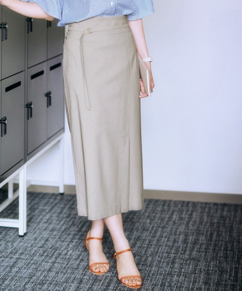 7days Life Styling（セブンデイズライフスタイリング）の「ストレッチベルト付きナロースカート（接触冷感）（スカート・レディース・グレー/ブラック/ベージュ・S/M/L/LL）」の3枚目の写真