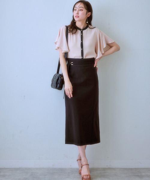 7days Life Styling（セブンデイズライフスタイリング）の「ストレッチベルト付きナロースカート（接触冷感）（スカート・レディース・グレー/ブラック/ベージュ・S/M/L/LL）」の12枚目の写真