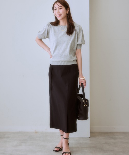 7days Life Styling（セブンデイズライフスタイリング）の「ストレッチベルト付きナロースカート（接触冷感）（スカート・レディース・グレー/ブラック/ベージュ・S/M/L/LL）」の14枚目の写真