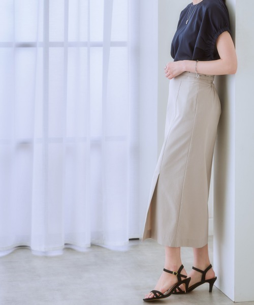 7days Life Styling（セブンデイズライフスタイリング）の「ストレッチベルト付きナロースカート（接触冷感）（スカート・レディース・グレー/ブラック/ベージュ・S/M/L/LL）」の21枚目の写真