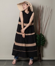 MHBG TOKYO | ボーダーティアードワンピース(ワンピース)