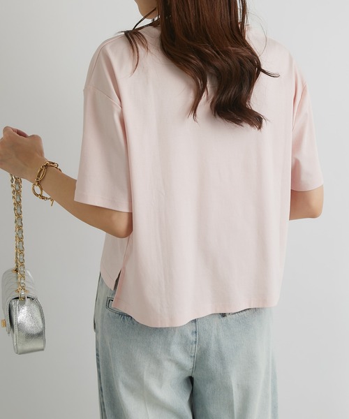 La boutique BonBon（ラブティックボンボン）の「ハート刺繍Tシャツ（Tシャツ/カットソー・レディース・ピンク/ホワイト/チャコールグレー/オフホワイト・FREE）」の8枚目の写真