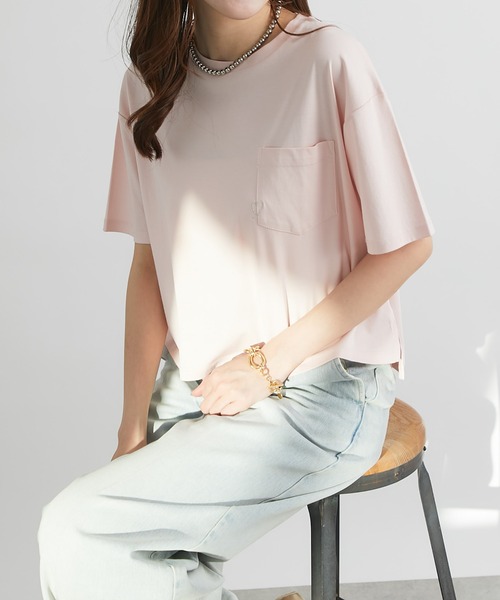 La boutique BonBon（ラブティックボンボン）の「ハート刺繍Tシャツ（Tシャツ/カットソー・レディース・ピンク/ホワイト/チャコールグレー/オフホワイト・FREE）」の9枚目の写真