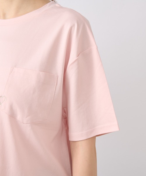 La boutique BonBon（ラブティックボンボン）の「ハート刺繍Tシャツ（Tシャツ/カットソー・レディース・ピンク/ホワイト/チャコールグレー/オフホワイト・FREE）」の16枚目の写真