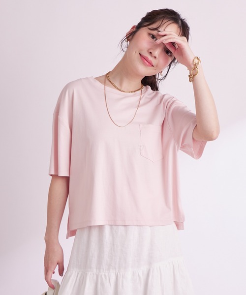 La boutique BonBon（ラブティックボンボン）の「ハート刺繍Tシャツ（Tシャツ/カットソー・レディース・ピンク/ホワイト/チャコールグレー/オフホワイト・FREE）」の19枚目の写真