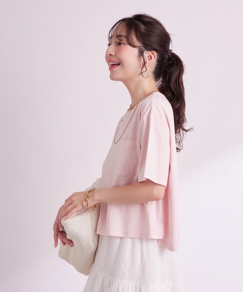 La boutique BonBon（ラブティックボンボン）の「ハート刺繍Tシャツ（Tシャツ/カットソー・レディース・ピンク/ホワイト/チャコールグレー/オフホワイト・FREE）」の20枚目の写真