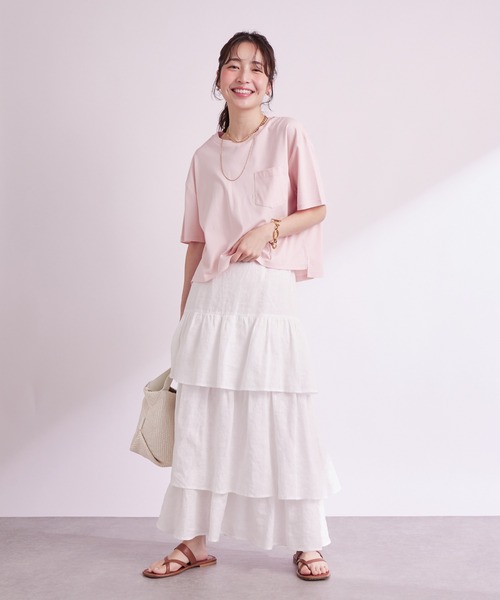 La boutique BonBon（ラブティックボンボン）の「ハート刺繍Tシャツ（Tシャツ/カットソー・レディース・ピンク/ホワイト/チャコールグレー/オフホワイト・FREE）」の22枚目の写真