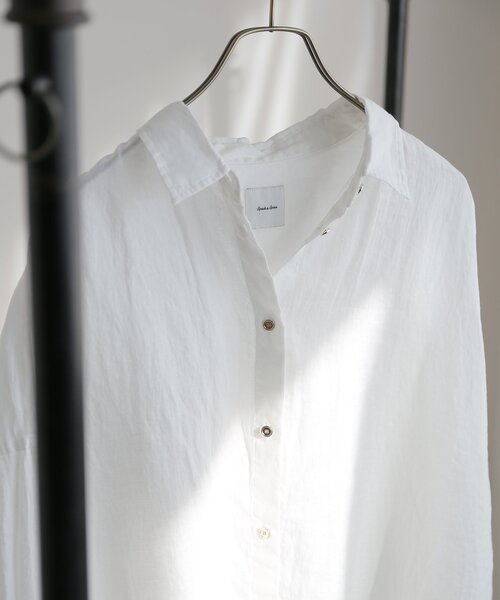 Spick & Span(スピックアンドスパン)の「≪追加≫80リネンカシュクールビッグシャツ(シャツ/ブラウス・レディース・サックスブルー/ネイビー/ホワイト/ベージュ/オレンジ系その他・FREE)」の16枚目の写真