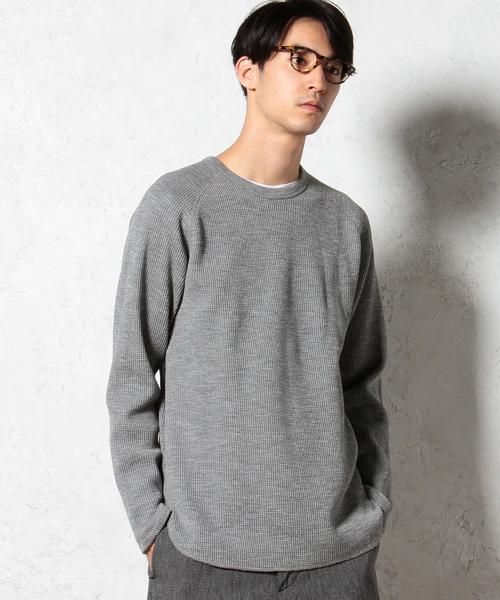 green label relaxing(グリーンレーベルリラクシング)の「T/C WAFFLE FOOT/BALL T カットソー◆(Tシャツ/カットソー・メンズ・グレー/ホワイト・LARGE/MEDIUM/SMALL)」の2枚目の写真