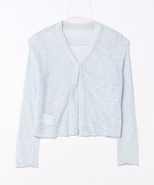STYLEBLOCK(スタイルブロック)の「Vネックショート丈シアーニットカーディガン(カーディガン/ボレロ・レディース・ホワイト/ベージュ系その他/ピンク/ブルー/パープル/ブラック・FREE)」の8枚目の写真