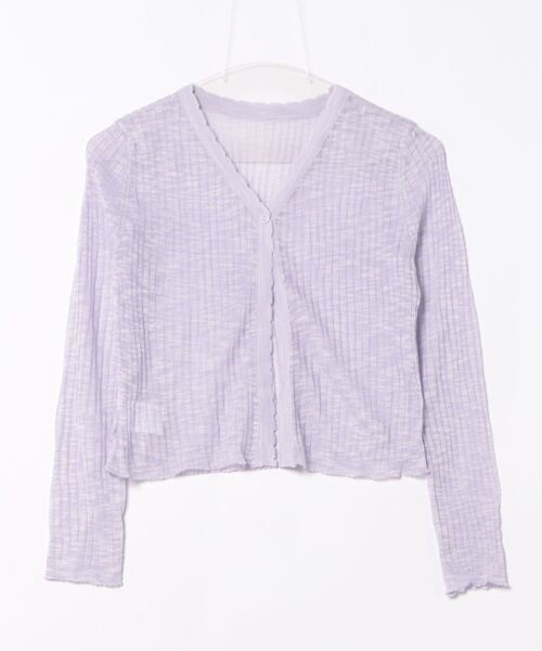 STYLEBLOCK(スタイルブロック)の「Vネックショート丈シアーニットカーディガン(カーディガン/ボレロ・レディース・ホワイト/ベージュ系その他/ピンク/ブルー/パープル/ブラック・FREE)」の9枚目の写真