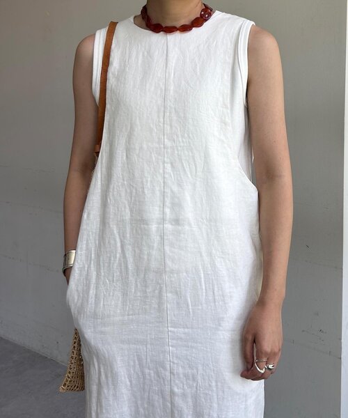 SHENERY（シーナリー）の「2WAYリネンワンピース（ワンピース・レディース・ブラック/オフホワイト/ボルドー・36/38）」の10枚目の写真