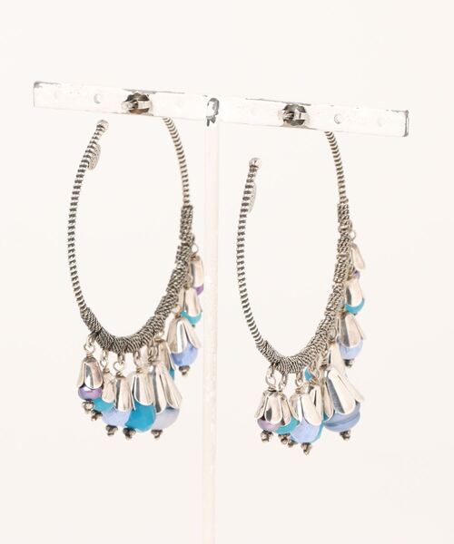 GAS BIJOUX(ガスビジュー)の「「GAS BIJOUX/ガスビジュー」ピアス Bibi / Doubule / Tgm / A(ピアス(両耳用)・レディース・シルバー×ブルー・ONE SIZE)」の2枚目の写真