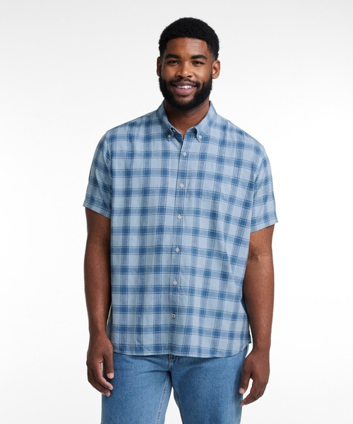 L.L.Bean（エルエルビーン）の「バックヤード・バーベキュー・シャツ、トラディショナル・フィット（ゆったりフィット）　半袖　プラッド 米国フィット・レギュラー（シャツ/ブラウス・メンズ・イエロー系その他/ブルー系その他・SMALL/MEDIUM/LARGE）」の6枚目の写真