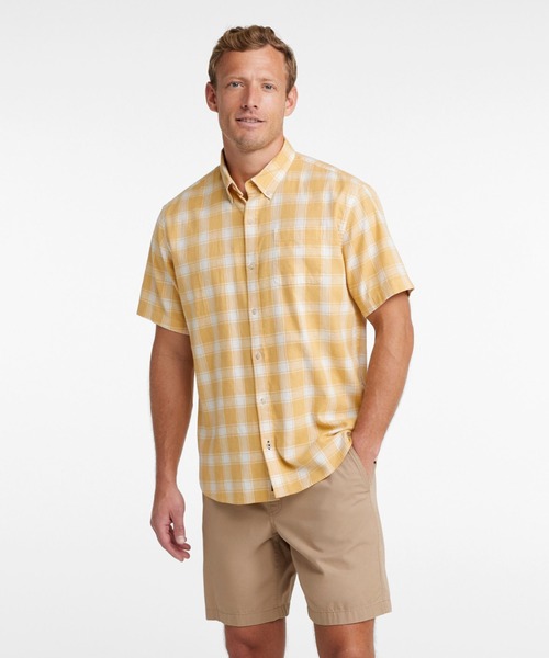 L.L.Bean（エルエルビーン）の「バックヤード・バーベキュー・シャツ、トラディショナル・フィット（ゆったりフィット）　半袖　プラッド 米国フィット・レギュラー（シャツ/ブラウス・メンズ・イエロー系その他/ブルー系その他・SMALL/MEDIUM/LARGE）」の8枚目の写真