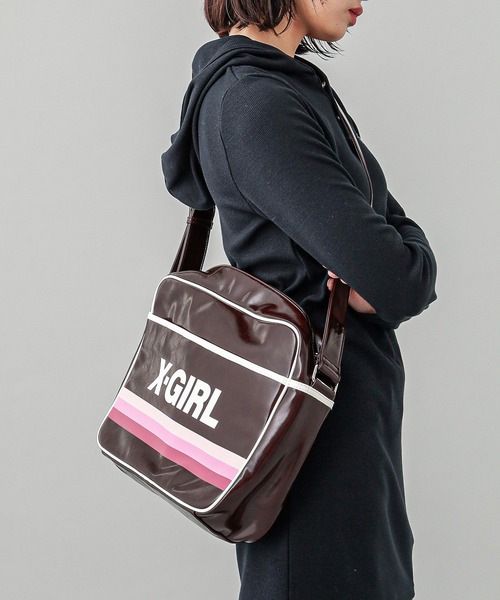 X-girl（エックスガール）の「SHOULDER BAG（ショルダーバッグ・レディース・ブラウン/ネイビー・ONE SIZE）」の3枚目の写真