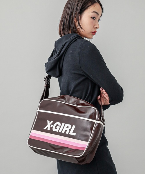 X-girl（エックスガール）の「SHOULDER BAG（ショルダーバッグ・レディース・ブラウン/ネイビー・ONE SIZE）」の4枚目の写真