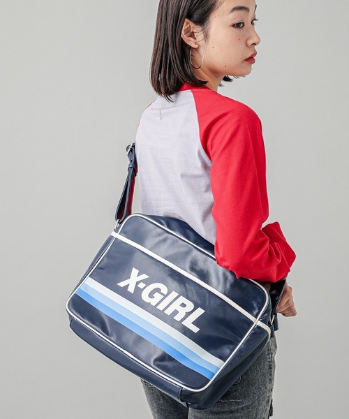 X-girl（エックスガール）の「SHOULDER BAG（ショルダーバッグ・レディース・ブラウン/ネイビー・ONE SIZE）」の5枚目の写真