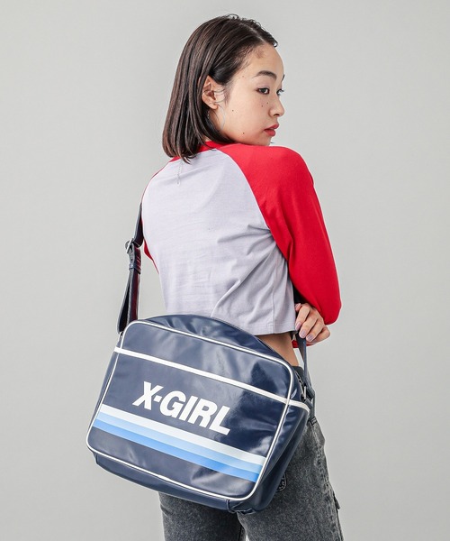 X-girl（エックスガール）の「SHOULDER BAG（ショルダーバッグ・レディース・ブラウン/ネイビー・ONE SIZE）」の6枚目の写真