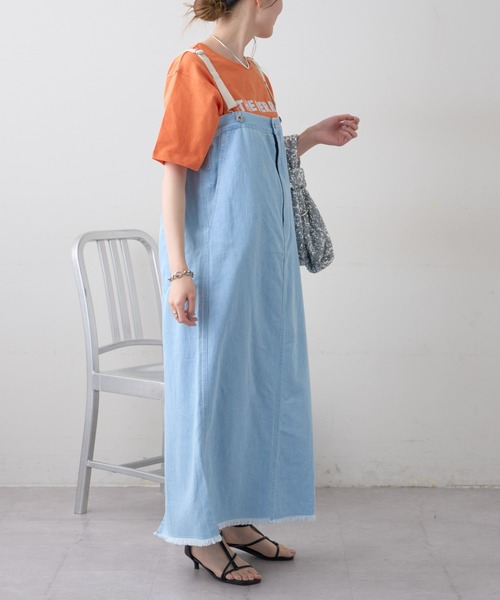 CIAOPANIC TYPY(チャオパニックティピー)の「綿麻デニムサス付きスカート(デニムスカート・レディース・ブルー/サックスブルー・SMALL/MEDIUM)」の7枚目の写真