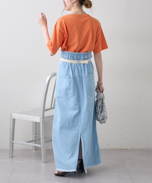 CIAOPANIC TYPY(チャオパニックティピー)の「綿麻デニムサス付きスカート(デニムスカート・レディース・ブルー/サックスブルー・SMALL/MEDIUM)」の16枚目の写真