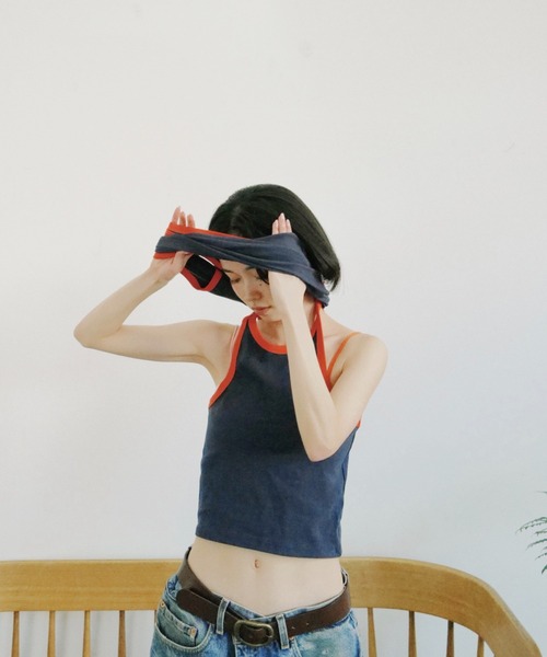 common gull products.(コモンガルプロダクツ)の「2面性タンクトップ(タンクトップ・レディース・ネイビー/オレンジ・フリー)」の10枚目の写真