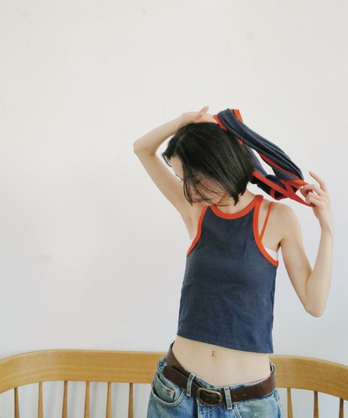 common gull products.(コモンガルプロダクツ)の「2面性タンクトップ(タンクトップ・レディース・ネイビー/オレンジ・フリー)」の11枚目の写真