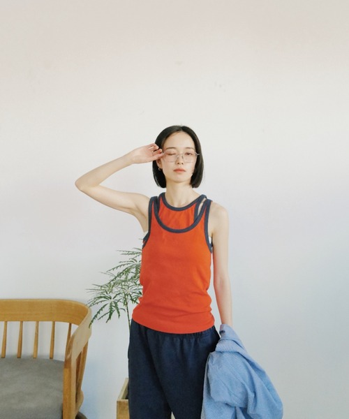 common gull products.(コモンガルプロダクツ)の「2面性タンクトップ(タンクトップ・レディース・ネイビー/オレンジ・フリー)」の19枚目の写真