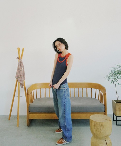 common gull products.(コモンガルプロダクツ)の「2面性タンクトップ(タンクトップ・レディース・ネイビー/オレンジ・フリー)」の5枚目の写真