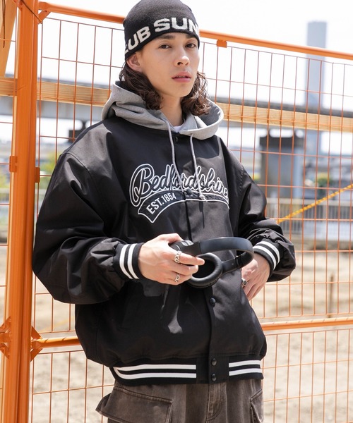 WEGO（ウィゴー）の「WEGO/フードワッペンスタジャン（スタジャン・メンズ・ダークグリーン/ブラック/ネイビー・MEDIUM/LARGE）」の4枚目の写真