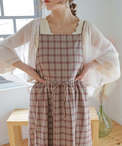 Crisp（クリスプ）の「クリンクルシフォンボレロ（カーディガン/ボレロ・レディース・ピンクベージュ/アイボリー・FREE）」の2枚目の写真