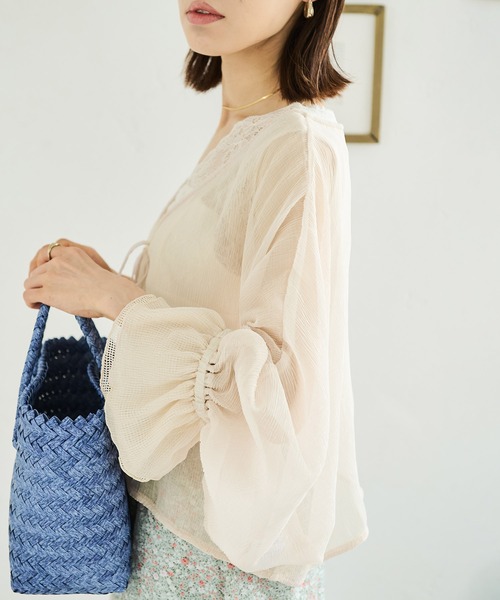 Crisp（クリスプ）の「クリンクルシフォンボレロ（カーディガン/ボレロ・レディース・ピンクベージュ/アイボリー・FREE）」の22枚目の写真