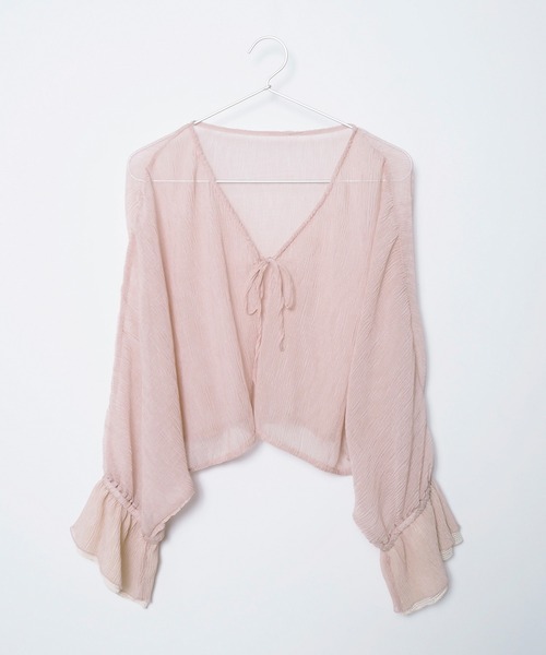 Crisp（クリスプ）の「クリンクルシフォンボレロ（カーディガン/ボレロ・レディース・ピンクベージュ/アイボリー・FREE）」の21枚目の写真