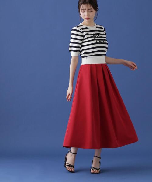 PROPORTION BODY DRESSING（プロポーションボディドレッシング）の「タフタタックスカート / 1214220605（スカート・レディース・レッド/ネイビー/オフホワイト・MEDIUM/SMALL）」の19枚目の写真
